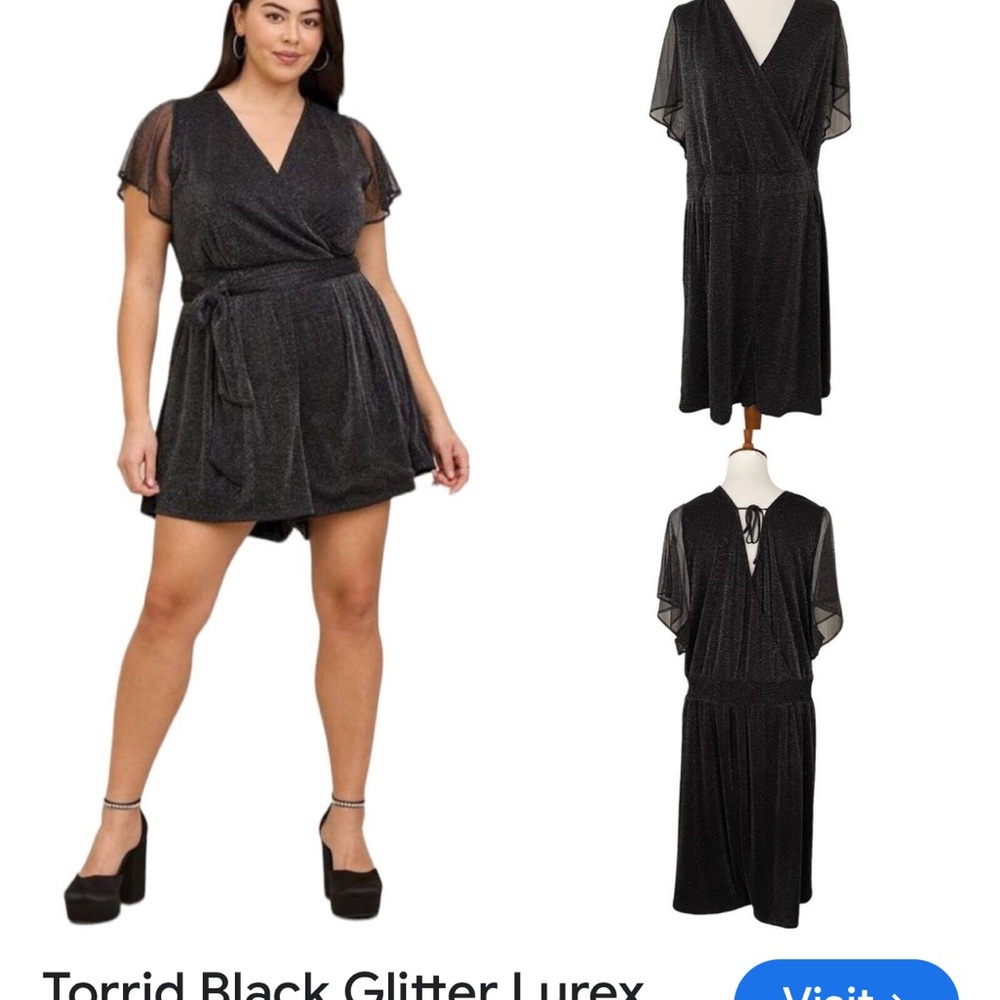 Torrid Black Sparkle romper